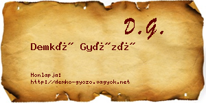 Demkó Győző névjegykártya